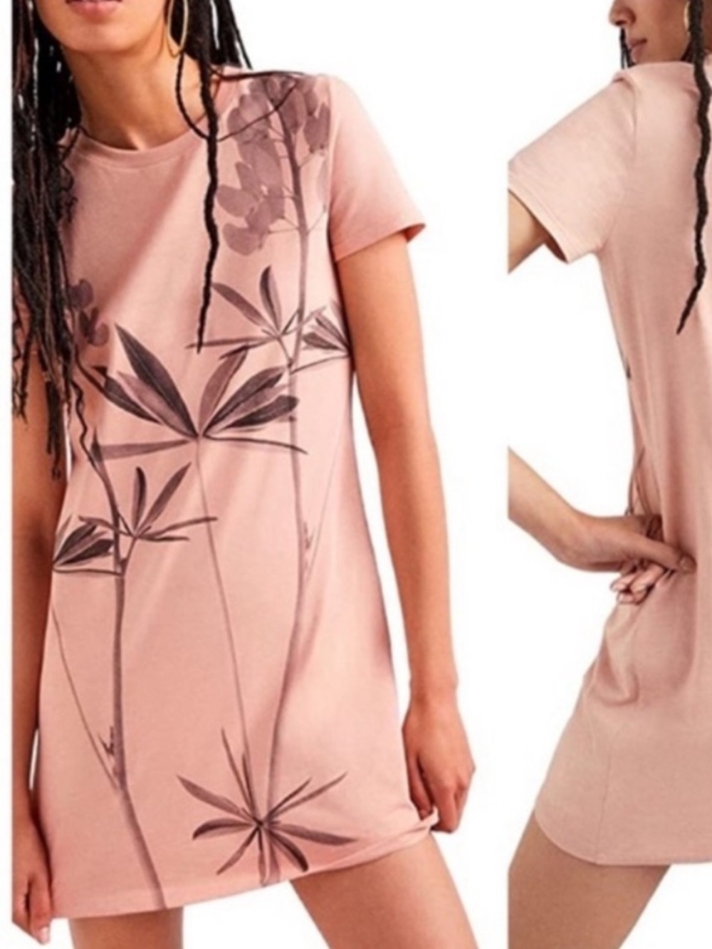 Desigual Pink Christian Lacroix Plant Shirt Dress